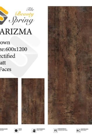 سرامیک بیوتی اسپرینگ مات 120x60 مدل Carizma Brown Matt
