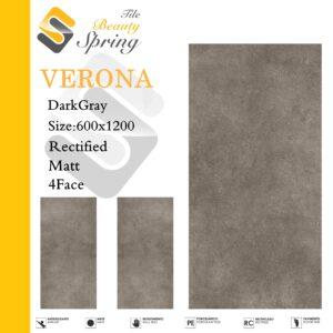 سرامیک بیوتی اسپرینگ مات 120x60 مدل Verona Dark Gray Matt