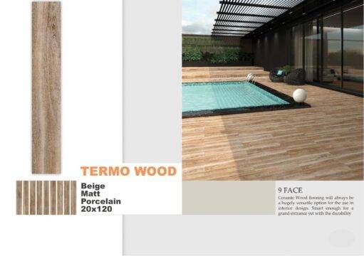 سرامیک 120*20 محصول termo wood beige matt porcelain 20 120 شرکت دکوراسیون داخلی آویژه طرح